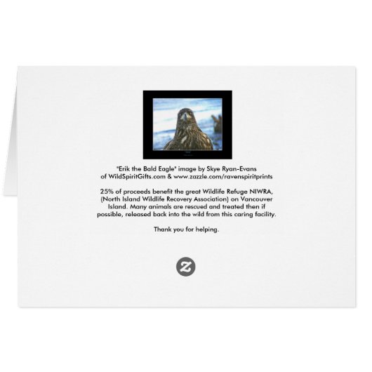 Happy BirdDay! Bald Eagle Greeting-Card (Back Horizontal)