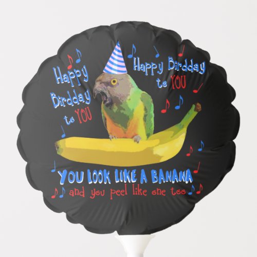 Happy Birdday Senegal Parrot Banana Balloon