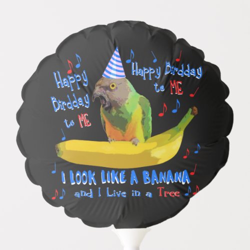 Happy Birdday Senegal Parrot Banana Balloon