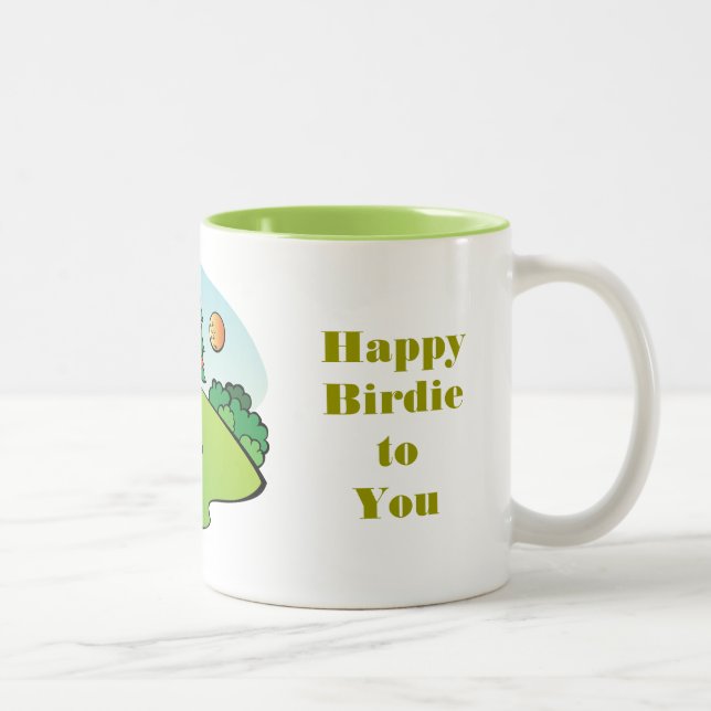 Happy birdie mug. Two-Tone coffee mug (Right)