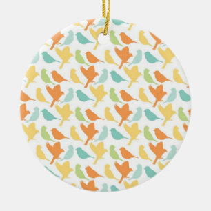 Happy Birds Ceramic Ornament