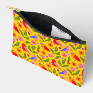 Happy Birds Flock Together Cheerful  Accessory Pouch
