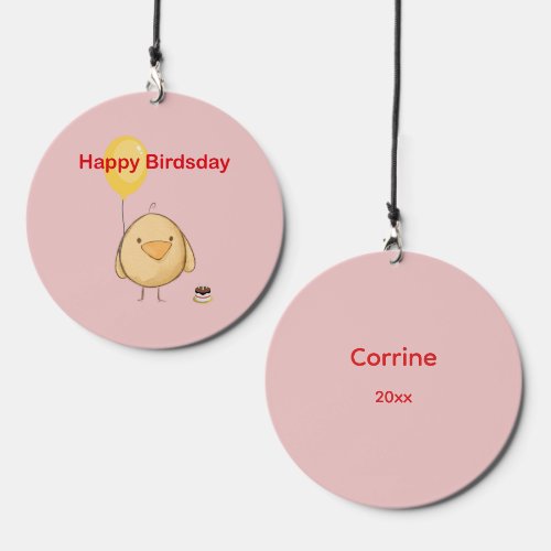 Happy Birdsday Bird Themed Birthday with Year Wind Chime
