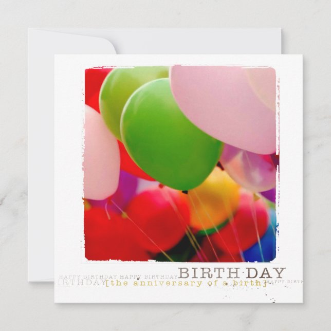 Happy Birtday Flat Photo Card Invitations (Front)