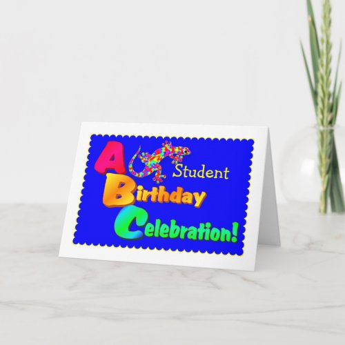 Happy Birtday Student Salamander Card