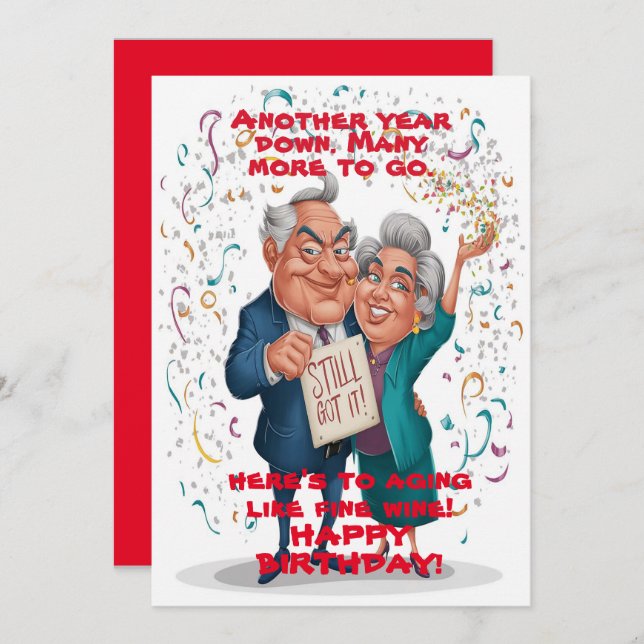 happy birth day funny 60th  invitation (Front/Back)