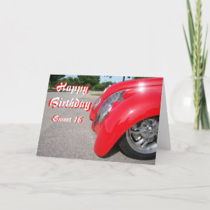 Happy Birth Day Sweet 16 Letterpress Thank You Card