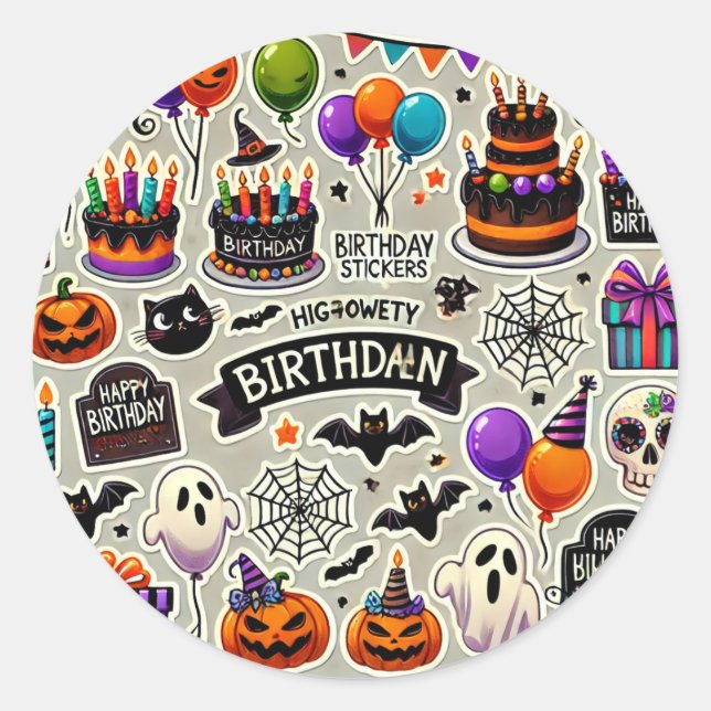 Happy birthaday Halloween stickers day (Front)