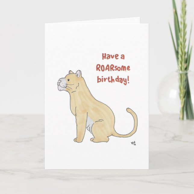 Happy Birthda Have a Roarsome Birthday - Lion Card (Front)