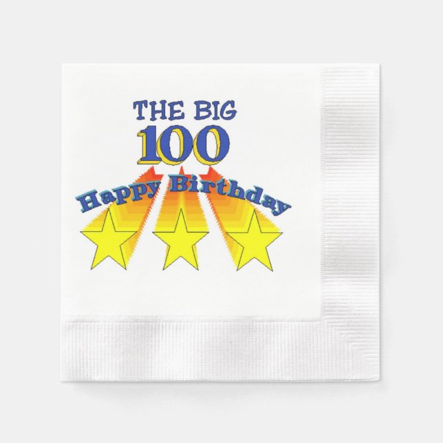 Happy Birthday 100 Napkins (Front)