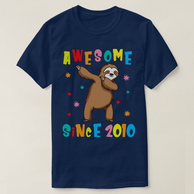 Happy Birthday 10 Years Old Uncle Aunt Brother Sis T-Shirt (Design Front)