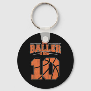 Happy Birthday 10th 10 Year Old Basketball Boys Te Keychain