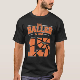 Happy Birthday 15 Year Old Basketball Boys T-Shirt