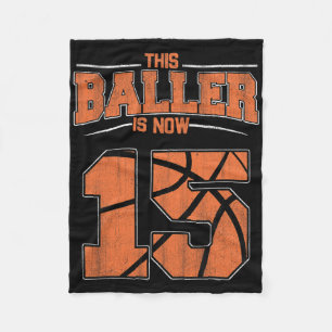 Happy Birthday 15 Year Old Bysketbyll Boys Fifteen Fleece Blanket