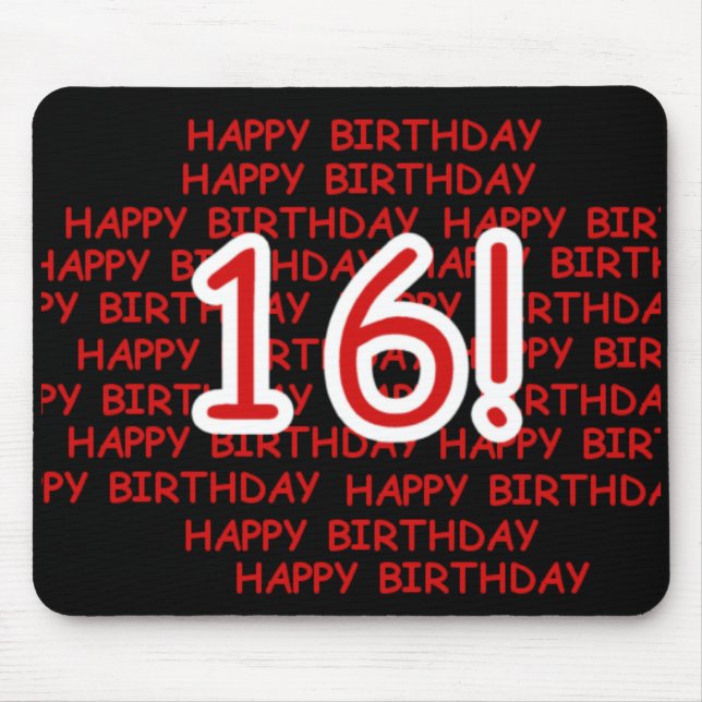 Happy Birthday 16 Mouse Pad (Front)
