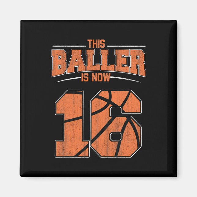 Happy Birthday 16 Year Old Basketball Boys Sixteen Magnet (Front)