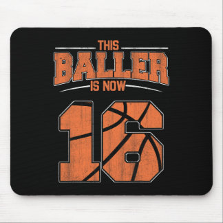 Happy Birthday 16 Year Old Basketball Boys Sixteen Mouse Pad