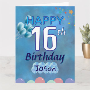 Happy Birthday 16th Teenager Boy Card