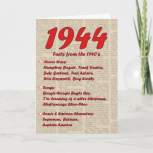 Happy Birthday 1944 Year of news 40's 40s Card