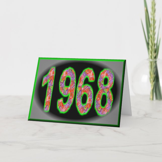 Happy Birthday 1968 Year of Birth 60's 60s sixties Card (Front)