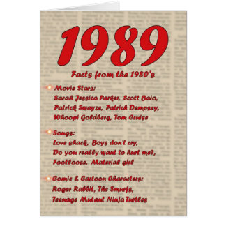 1989 Birthday Cards - Greeting &amp; Photo Cards | Zazzle