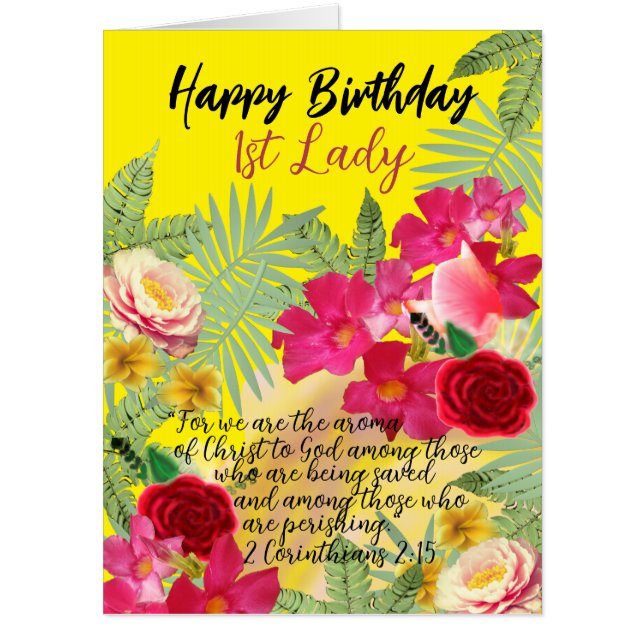 Happy Birthday 1st Lady Card (Front)