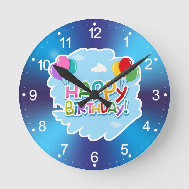 Happy Birthday!-23769 Round Clock (Front)