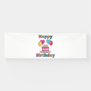 Happy Birthday 2.5x8 Vinyl Banner