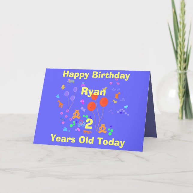 Happy Birthday 2 year old Card (Front)