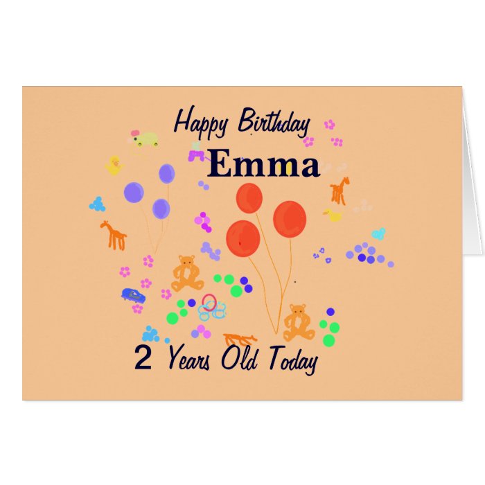 Happy Birthday 2 year old Greeting Cards