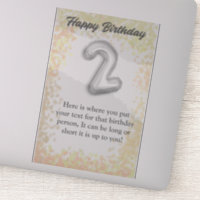 Happy birthday 2 year old sticker