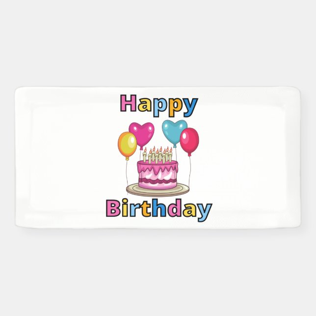 Happy Birthday 2x1 Vinyl Banner (Horizontal)