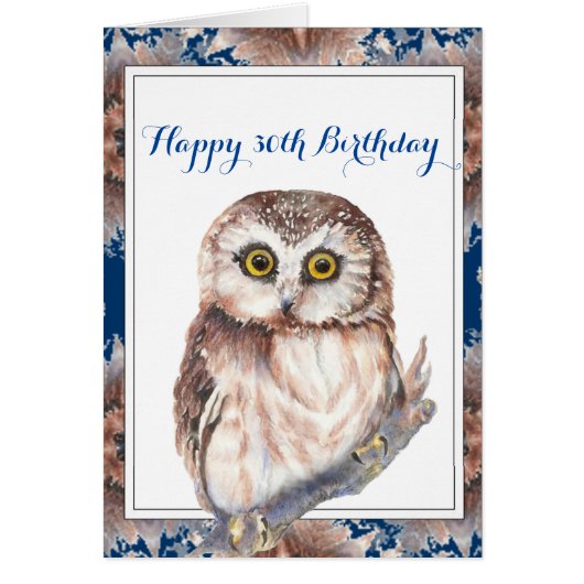 Happy Birthday 30th Fun Little Owl Bird (Front)
