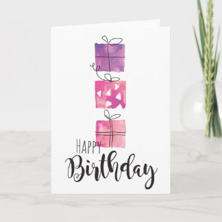 Happy Birthday 3 Gift Boxes - Personalize Card