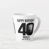 Happy birthday 40 name two photos in year mono latte mug (Right Angle)