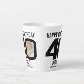 Happy birthday 40 name two photos in year mono latte mug (Front)