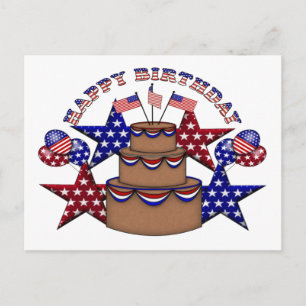 Happy Birthday 4th of July Postcard