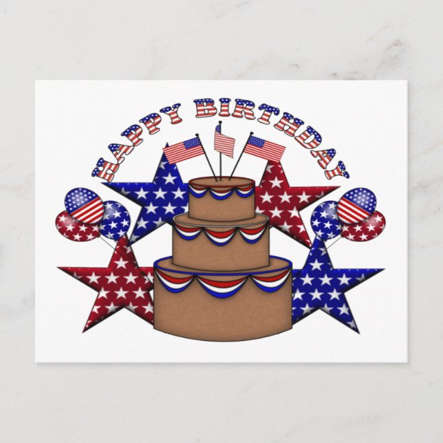 Happy Birthday 4th of July Postcard (Front)