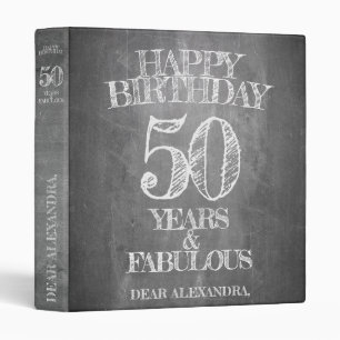 Happy Birthday - 50 Years & Fabulous 3 Ring Binder
