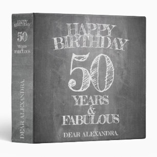 Happy Birthday - 50 Years & Fabulous 3 Ring Binder