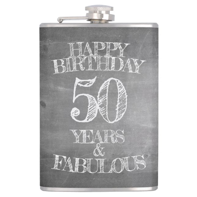 Happy Birthday - 50 Years & Fabulous Flask (Front)