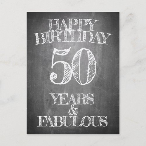 Happy Birthday _ 50 Years  Fabulous Holiday Postcard