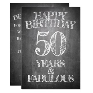 Happy Birthday - 50 Years & Fabulous Invitation