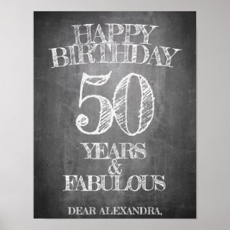Happy Birthday - 50 Years & Fabulous Poster