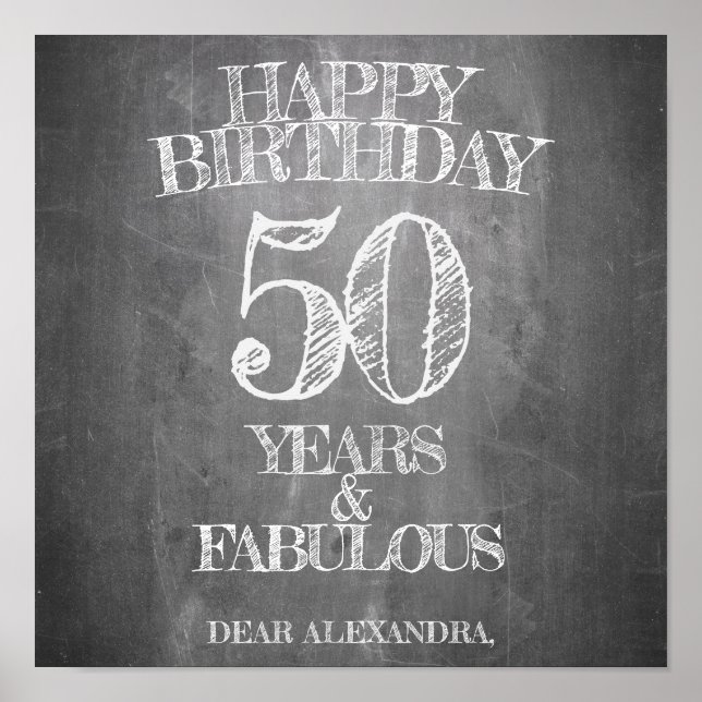 Happy Birthday - 50 Years & Fabulous Poster (Front)