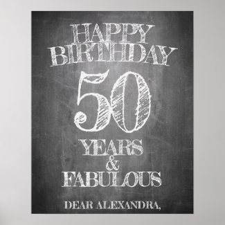 Happy Birthday - 50 Years & Fabulous Poster