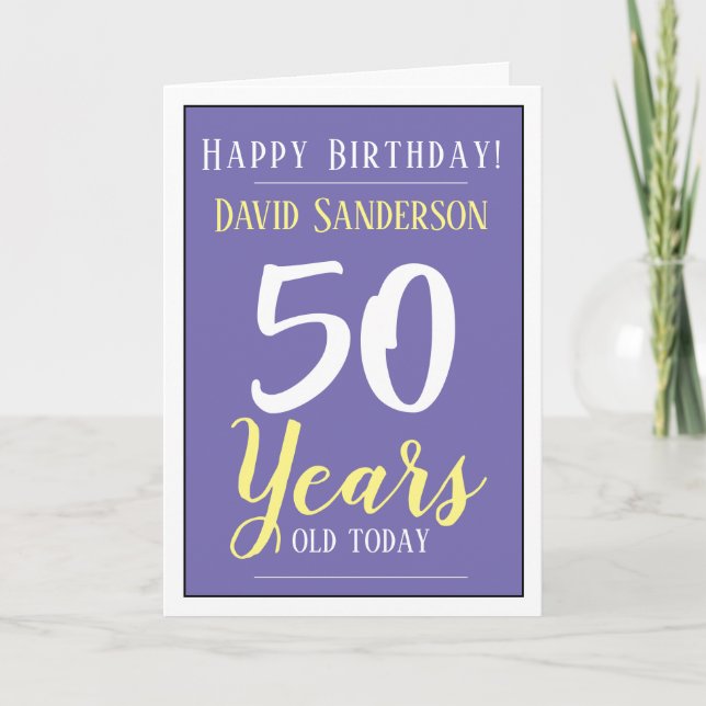 Happy Birthday 50 Years Old Card (Front)