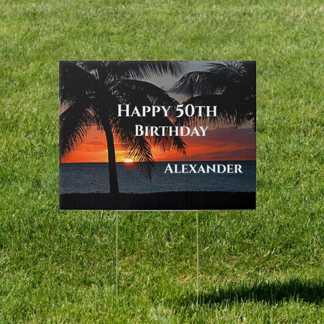 Happy Birthday 50th Fifty Year Fabulous Custom Sign (Insitu)