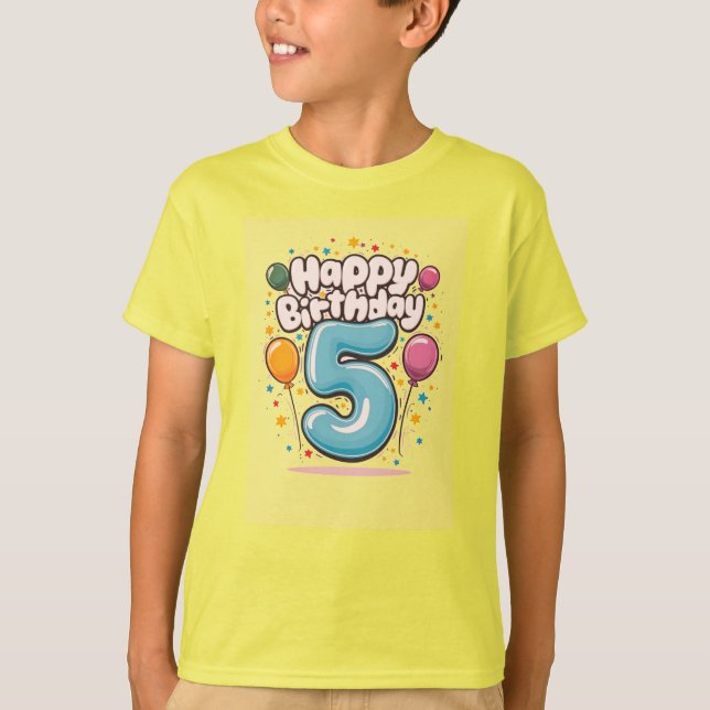 Happy Birthday 5  T-Shirt (Front)