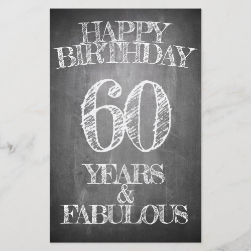 Happy Birthday _ 60 Years  Fabulous in chalkboar